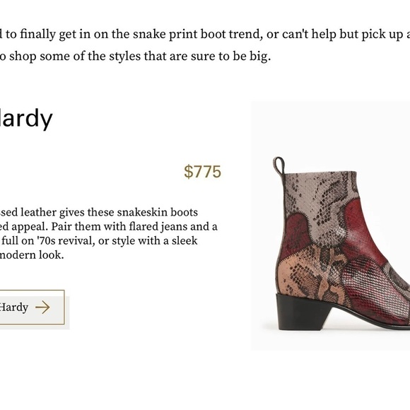 𝅺New! Pierre Hardy Reno Snake-Print Patchwork Zip Booties, Size 7 - Picture 7 of 13